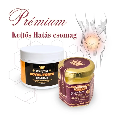 Prémium Kettős Hatás csomag - 50 g (1 havi adag) Prémium Méhpempő + 1db Royal FORTE Balzsam 100 ml