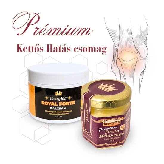 Prémium Kettős Hatás csomag - 50 g (1 havi adag) Prémium Méhpempő + 1db Royal FORTE Balzsam 100 ml